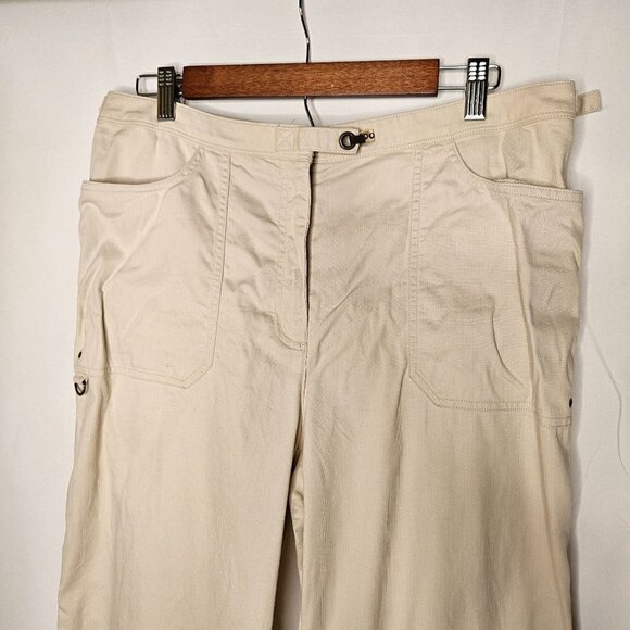 Bali Lauren Ralph Lauren Size 14 Beige Cotton Pant Trouser Adjustable Waist - Picture 3 of 12